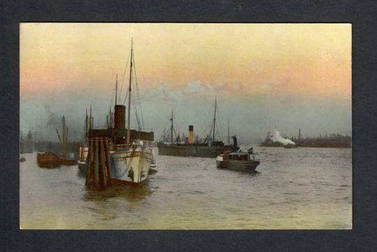 Art card of harbour scene. Christmas message printed on the reverse. - 40329 - Postcard