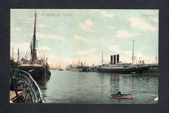 Coloured Postcard of Shipping on the Clyde. - 40331 - Postcard