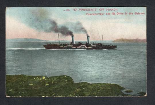 Coloured postcard of La Marguerite off Penmon in Wales. Posted from Llandunao. - 40362 - Postcard