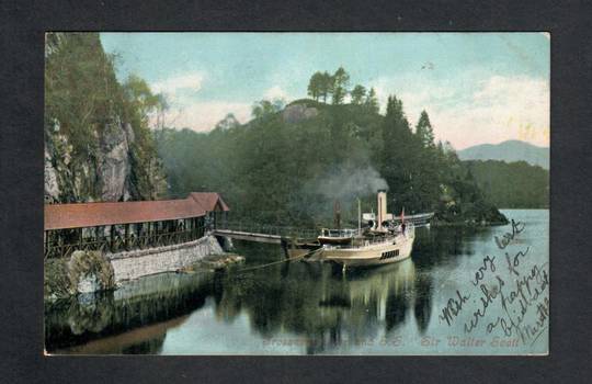 Postcard Great Britain SG Sir Walter Scott. Nice coloured card postmarked ADELAIDE 1904. - 40398 - Postcard