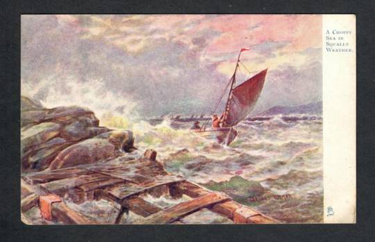 Coloured postcard of 'A Choppy Sea in Squally Weather." Art card. Superb. - 40408 - Postcard