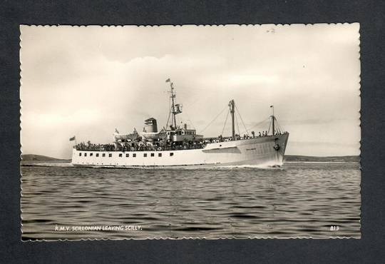 Real Photograph of RMV Scillonian leving Scilly. - 40415 - Postcard