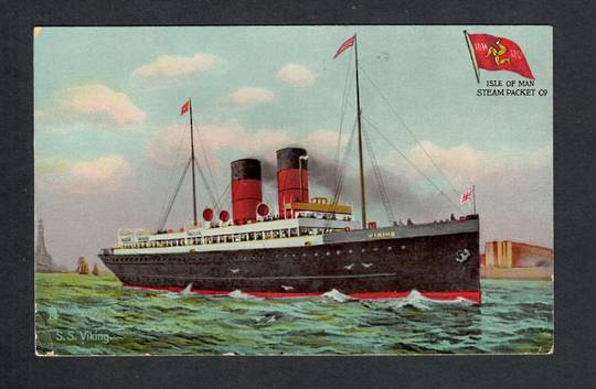 Coloured postcard of IOMSP S S Viking. Card noted as dating to 1905, posted 1913. - 40418 - Postcard