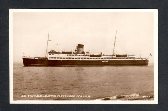 Real Photograph of S S Tynwald leaving Fleetwood for Isle of Man. - 40422 - Postcard