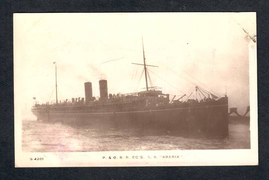 Real Photograph of P & O S N Co's S S Arabia. Photograph of poor quality. - 40448 - Postcard