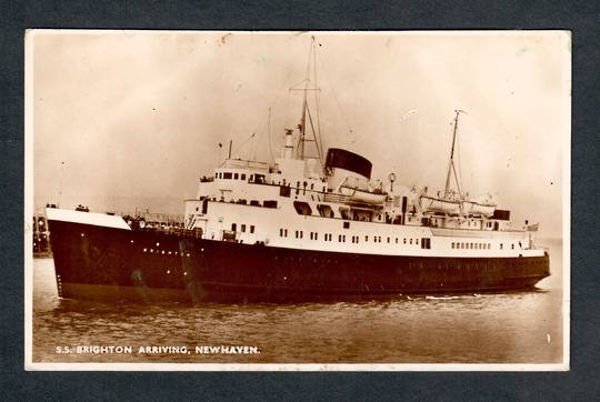 Real Photograph of S S Brighton arriving Newhaven. Dated 1951. - 40470 - Postcard