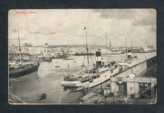ITALY Postcard of Naples Port. Good ships. Tired. - 40475 - Postcard