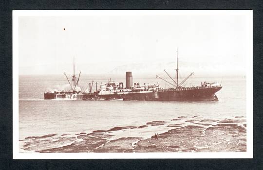 Postcard being a reproduction of a photo of the Star of Canada firmly lodged on the reef at Kaiti Beach Gisborne. - 40496 - Post