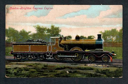 Coloured postcard of London to Brighton Express Engine. - 40504 - Postcard