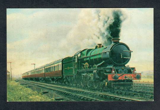 Coloured postcard of GWR Up Cornish Riviera King Class 4-6-0 6002 King William IV. - 40508 - Postcard