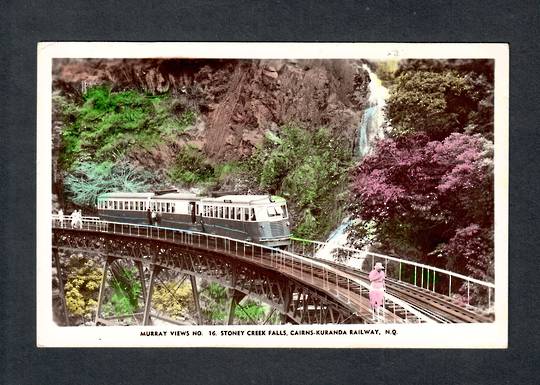 AUSTRALIA Coloured postcard of Stony Creek Falls Cairns-Kuruna Railway. - 40514 - Postcard