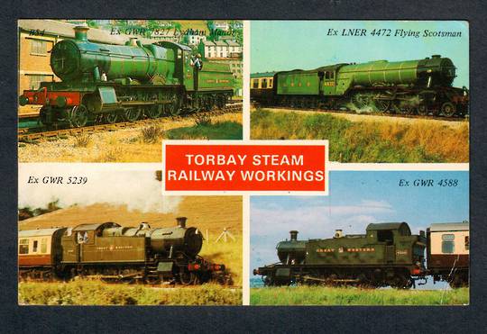 Coloured postcard of Torbay Steam Railway Workings. - 40527 - Postcard