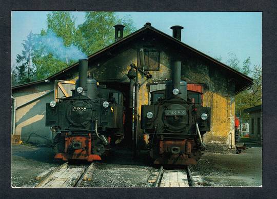 AUSTRIA Coloured postcard of Austrian Federal Railways Narrow Guage Steam Locomotives 298.56 and 298.58. - 40544 - Postcard