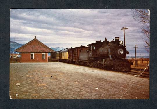 USA Coloured postcard of the Virginia and Truckee 4-6-0 #26. Blue Tack. Crease. - 40552 - Postcard