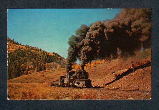 USA 1962 Coloured postcard of Rio Grande Narrow Guage #488 and #492. - 40555 - Postcard