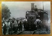 Postcard from Railway around Exmoor series. Reproduction of old Real Photo. West Somerset Mineral takes delivery of ex-Metropoli