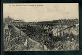 Postcard of the Great Makatote Viaduct showing Mt Ruapehu. - 40667 - Postcard