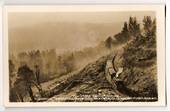 Real Photograph by W Beattie of Train ascending the Raurimu Spiral showing Three Levels. - 40673 - Postcard