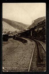 Postcard of Rimutaka Incline. Beginning of the centre rail. - 40676 - Postcard