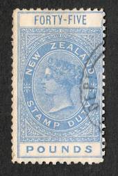 NEW ZEALAND 1880 Victoria 1st Long Type Fiscal £45 Blue with beautiful circular DEPT cancel. Unpunched. Superb item. - 4100 - V