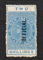 NEW ZEALAND 1882 Long Type Postal Fiscal Official 2/- Blue. - 4119 - MNG