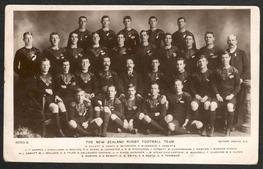 ALL BLACKS 1905. The Invincibles. Postcard in fine condition. Used in New Zealand. - 41478 - Postcard