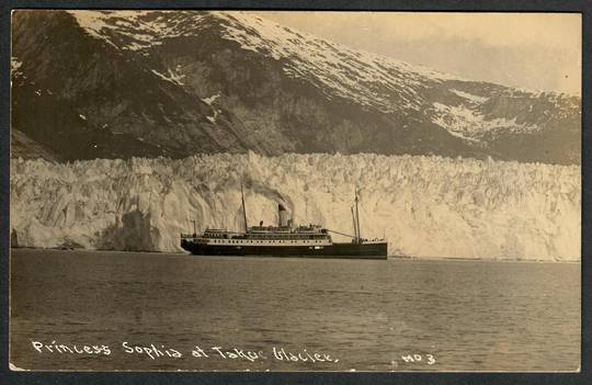 ALASKA Princess Sophia (Ship) at Taku Glacier. Real Photograph - 41553 - Postcard
