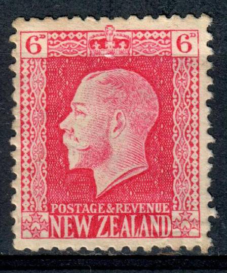 NEW ZEALAND 1915 Geo 5th Definitive 6d Carmine. Cowan paper. Perf 14x13½. Watermark 7. - 4193 - UHM