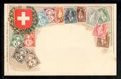 SWITZERLAND Coloured postcard featuring the stamps of Switzerland. - 42121 - Postcard
