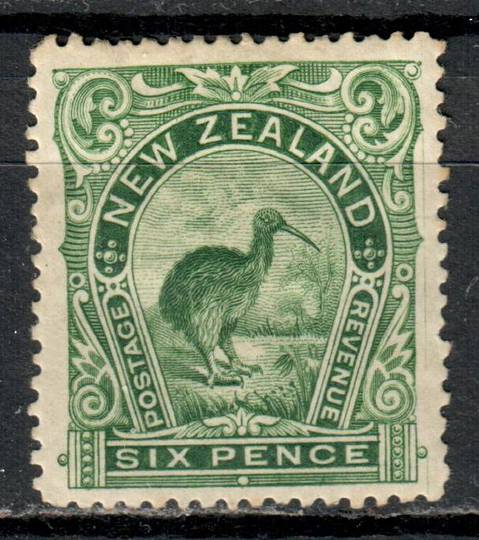 NEW ZEALAND 1898 Pictorial 6d Green Kiwi. London Print. - 4253 - Mint