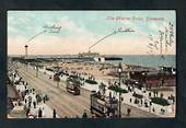 Coloured postcard of The Marine Drive Yarmouth. Trams. - 42554 - Postcard