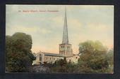 Coloured postcard of St Mary's Church Hemel Hempstead. - 42590 - Postcard