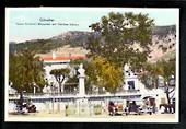 GIBRALTAR Coloured postcard of Queen Vicoria 's Monument and the Garrison Library. - 42596 - Postcard