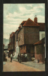 Coloured postcard of Fishermens' Huts Folkstone. - 43021 - Postcard
