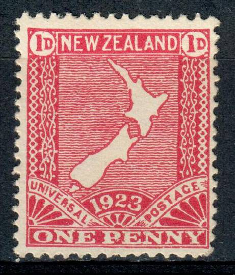 NEW ZEALAND 1923 1d Map. Cowan paper. CP S16c $60.00. Stated by vendor to have flaws. - 4314 - UHM