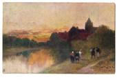 Coloured postcard. The path by the river. 1906. - 43784 - Postcard