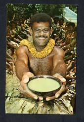 Coloured postcard of Fijian Warrior. - 43817 - Postcard