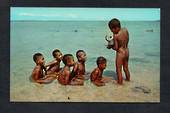 FIJI Coloured postcard of Fijian Children at play. - 43835 - Postcard