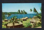 FIJI Coloured postcard of Fijian Village. - 43844 - Postcard