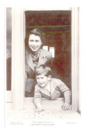 Real Photograph by Raphaet Tuck of HM the Queen and Prince Charles. Taken before the Death of Geo 6th. - 43883 - Postcard