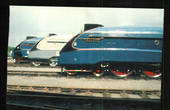 Modern Coloured Postcard. Line-up of LNER A4 Pacifics #4498 Sir Nigel Gresley, #4464 Bittern and #4468 Mallard. - 440016 - Postc