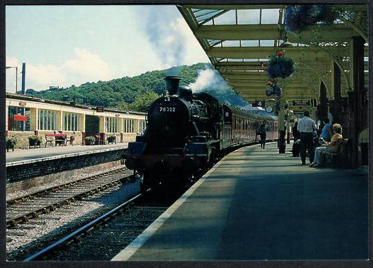 Modern Coloured Postcard of Keighley and Worth Valley Railway Standard class 2 2-6-0 #78022 at Keighley Station. - 440021 - Post
