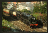 Modern Coloured Postcard of 45212 Black Five departing Grosmont Station. - 440031 - Postcard