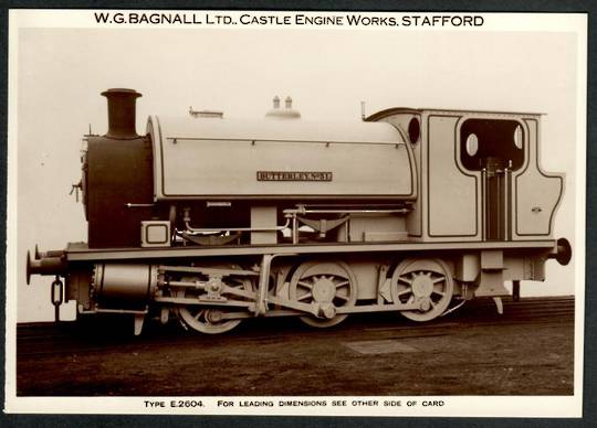 Steam Locomotive Manufacturers W G Bagnall Limited Quote card Type E2604. Fine photograph. - 440677 - Postcard