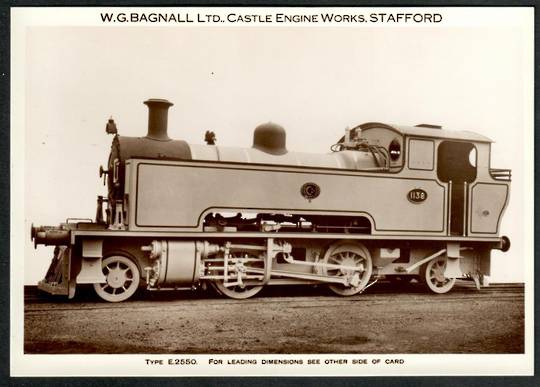 Steam Locomotive Manufacturers W G Bagnall Limited Quote card Type E2550.. Fine photograph. - 440681 - Postcard