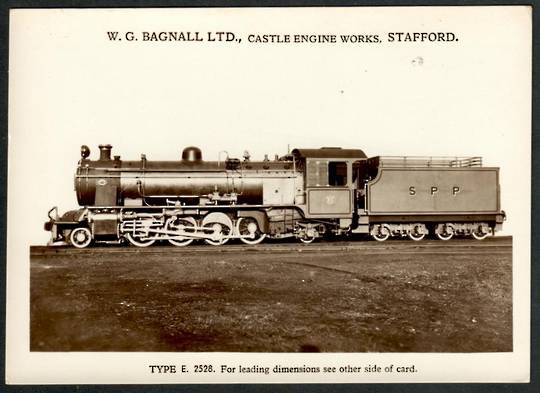 Steam Locomotive Manufacturers W G Bagnall Limited Quote card Type E2528.. Fine photograph. - 440682 - Postcard