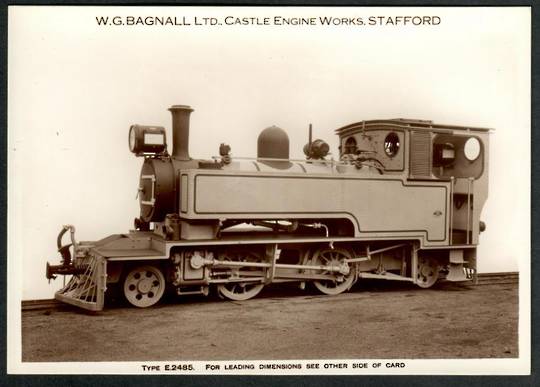 Steam Locomotive Manufacturers W G Bagnall Limited Quote card Type E2485. Fine photograph. - 440683 - Postcard