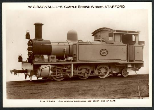 Steam Locomotive Manufacturers W G Bagnall Limited Quote card Type E2323. Fine photograph. - 440689 - Postcard