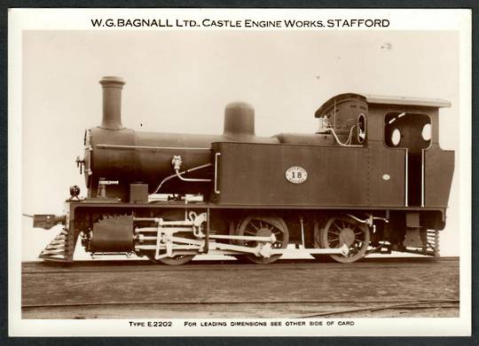 Steam Locomotive Manufacturers W G Bagnall Limited Quote card Type E2202. Fine photograph. - 440690 - Postcard