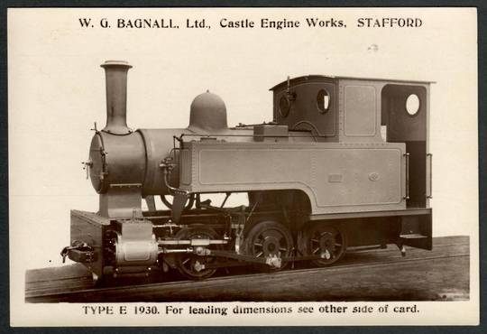 Steam Locomotive Manufacturers W G Bagnall Limited Quote card Type E1930. Fine photograph. - 440694 - Postcard